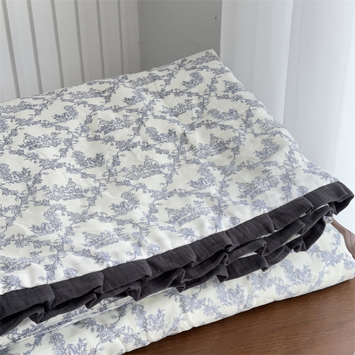 91家纺网 家纺一手货源 找家纺 （总）2025新款全棉A类双层纱小清新夏被