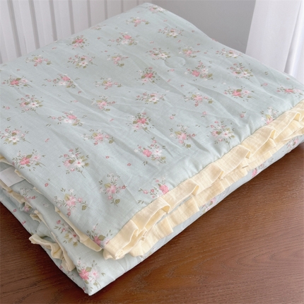 91家纺网 家纺一手货源 找家纺 （总）2025新款全棉A类双层纱小清新夏被