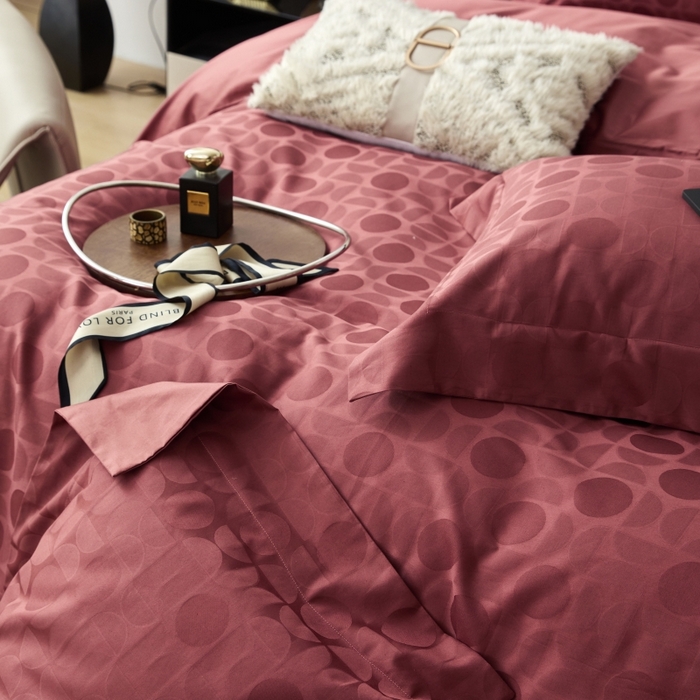 91家纺网 家纺一手货源 找家纺 恒尚居 2024新款100支长绒棉提花四件套 023冰岛恋歌