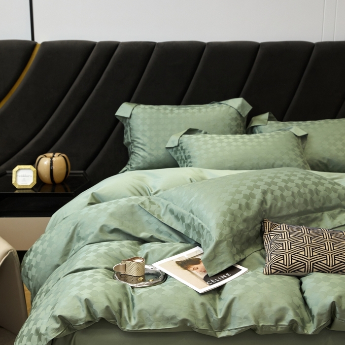 91家纺网 家纺一手货源 找家纺 恒尚居 2024新款100支长绒棉提花四件套 011月石浪漫