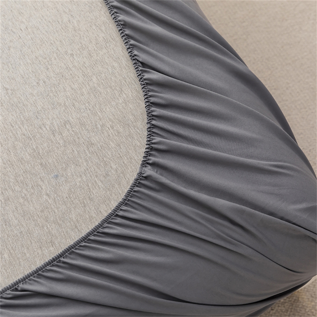 91家纺网 家纺一手货源 找家纺 2025款跨境外贸纯色磨毛单床笠单品床上用品 外贸专供可定制 浅灰