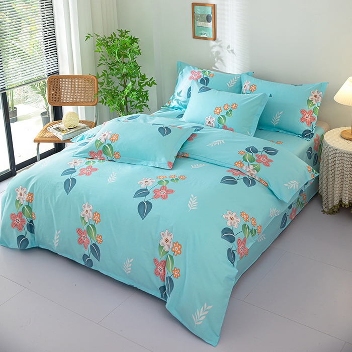 91家纺网 家纺一手货源 找家纺 2023新款12868全棉学生宿舍三件套卡通纯棉四件套觅香