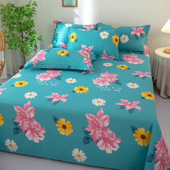 91家纺网 家纺一手货源 找家纺 雨萝家纺 2020新款12868全棉纯棉床单花蕊