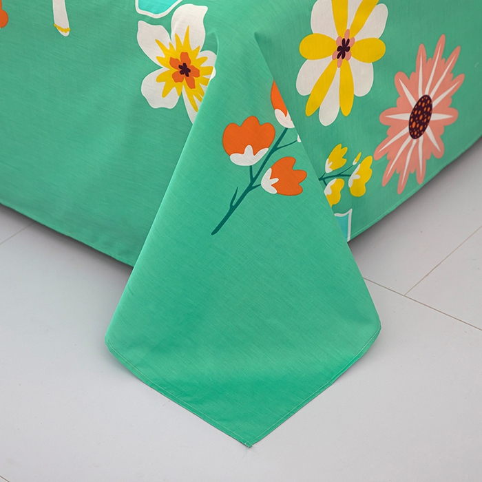 91家纺网 家纺一手货源 找家纺  雨萝家纺 2020新款12868全棉纯棉床单春田花