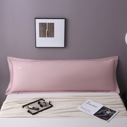 2024新款100支长绒棉双人长枕套1.2m1.5米纯色全棉贡缎纯棉1.8加长枕头套 梦幻粉