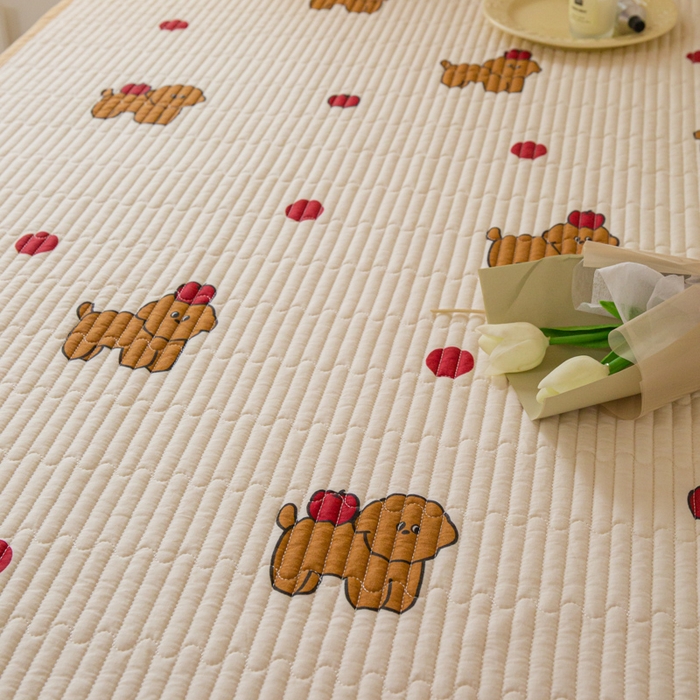 91家纺网 家纺一手货源 找家纺 茉夕 2024新款学生宿舍上下铺全棉床盖 苹果狗