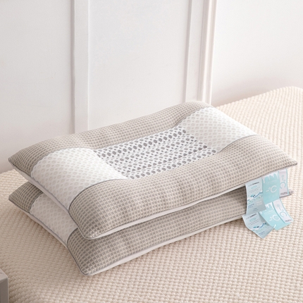 91家纺网 家纺一手货源 找家纺 芯宜佳 2024新款华夫格针织凉感美眠枕 高级灰48*74cm