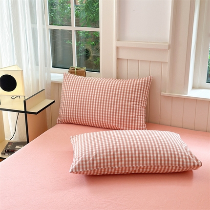 91家纺网 家纺一手货源 找家纺 （总）北欧良品 新款A类全棉色织水洗棉单枕套纯棉