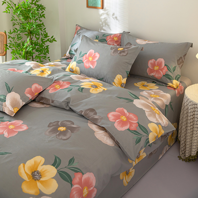 91家纺网 家纺一手货源 找家纺 2023新款12868全棉学生宿舍三件套卡通纯棉四件套初妆