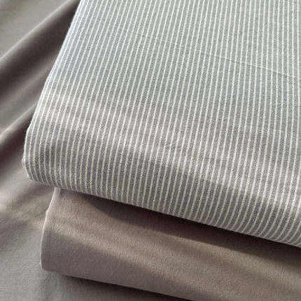 91家纺网 家纺一手货源 找家纺 （总）雅居纺家纺 2024新款全棉色织水洗棉单床单床笠-叠拍图