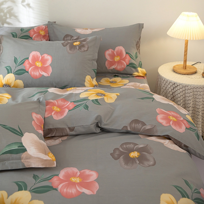 91家纺网 家纺一手货源 找家纺 2023新款12868全棉学生宿舍三件套卡通纯棉四件套初妆