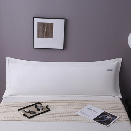 2024新款100支长绒棉双人长枕套1.2m1.5米纯色全棉贡缎纯棉1.8加长枕头套 月光白