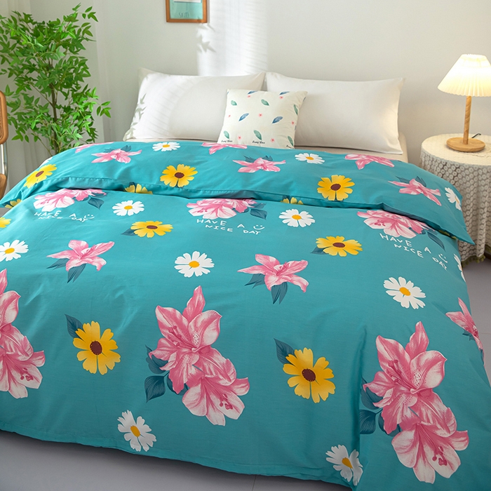 91家纺网 家纺一手货源 找家纺 雨萝家纺 2023新款12868全棉被罩纯棉被套花蕊