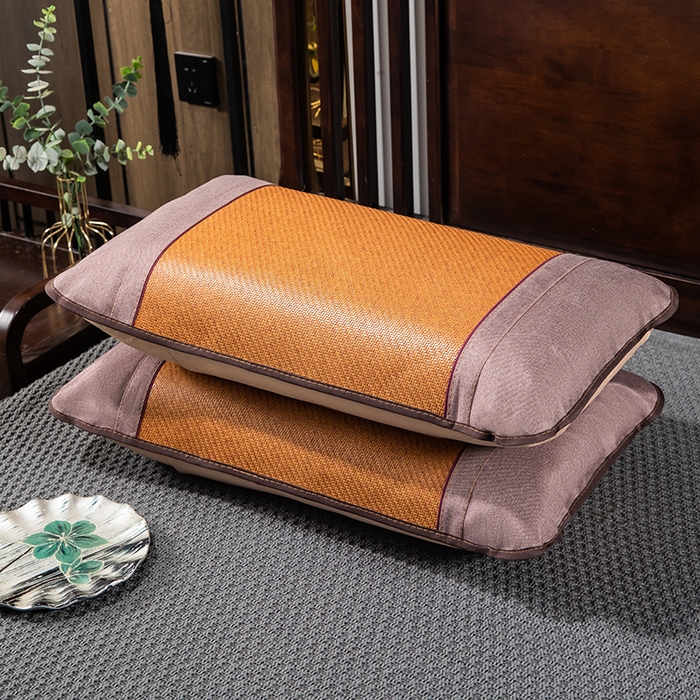 91家纺网 家纺一手货源 找家纺 织布人 2024新款夏凉冰丝枕套冰藤枕套凉席枕套单枕套单枕芯48*74 冰藤圆角/单枕套