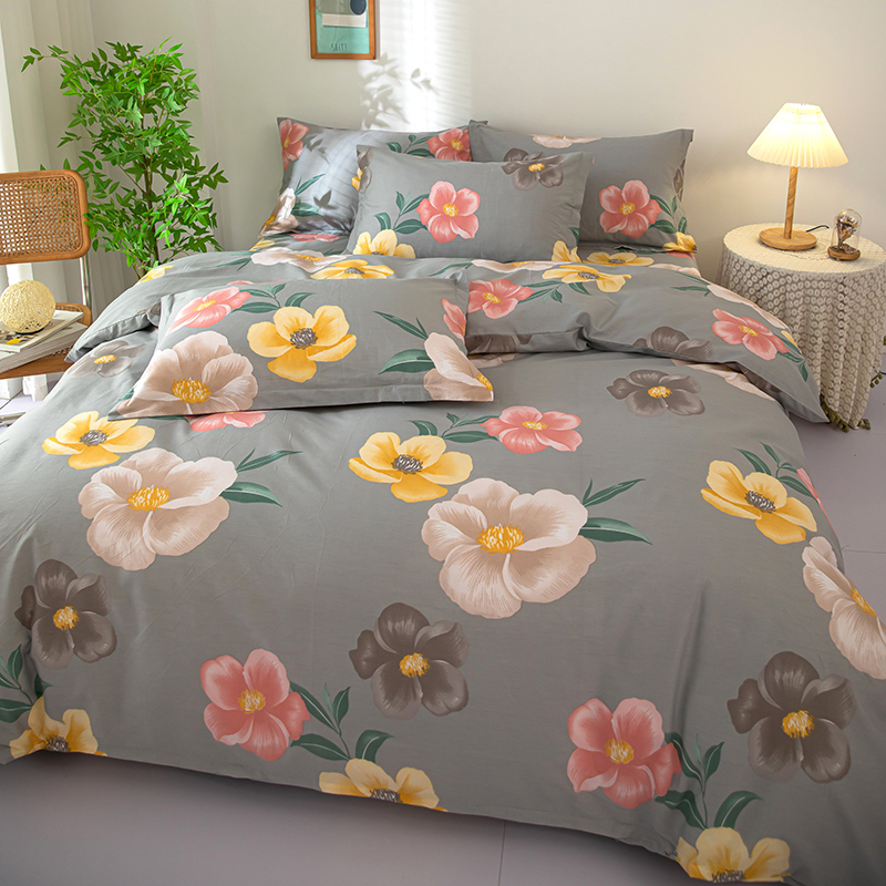 91家纺网 家纺一手货源 找家纺 2023新款12868全棉学生宿舍三件套卡通纯棉四件套初妆