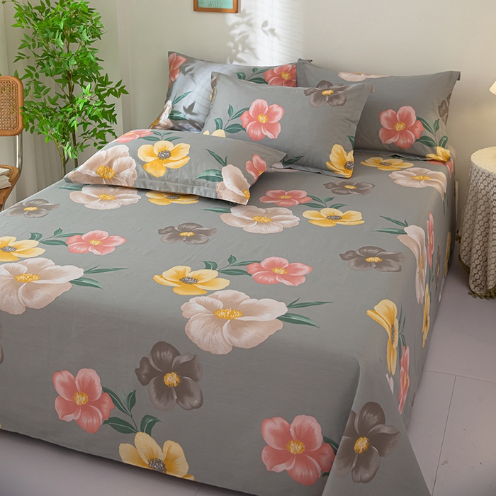 91家纺网 家纺一手货源 找家纺  雨萝家纺 2020新款12868全棉纯棉床单初妆