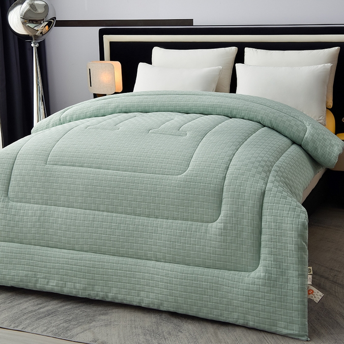 91家纺网 家纺一手货源 找家纺 招财狼家纺 2024新款华夫格羽丝被 贵族水兰