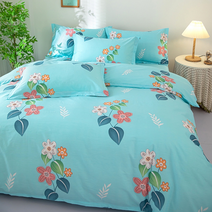 91家纺网 家纺一手货源 找家纺 2023新款12868全棉学生宿舍三件套卡通纯棉四件套觅香