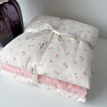 91家纺网 家纺一手货源 找家纺 （总）麦伦家居 2024春夏新品全棉有氧双层纱印花系列四件套（叠拍图）