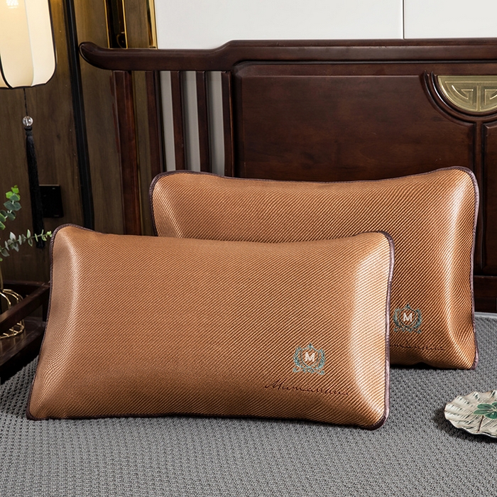 91家纺网 家纺一手货源 找家纺 织布人 2024新款夏凉冰丝枕套冰藤枕套凉席枕套单枕套单枕芯48*74 M刺绣圆角/单枕套