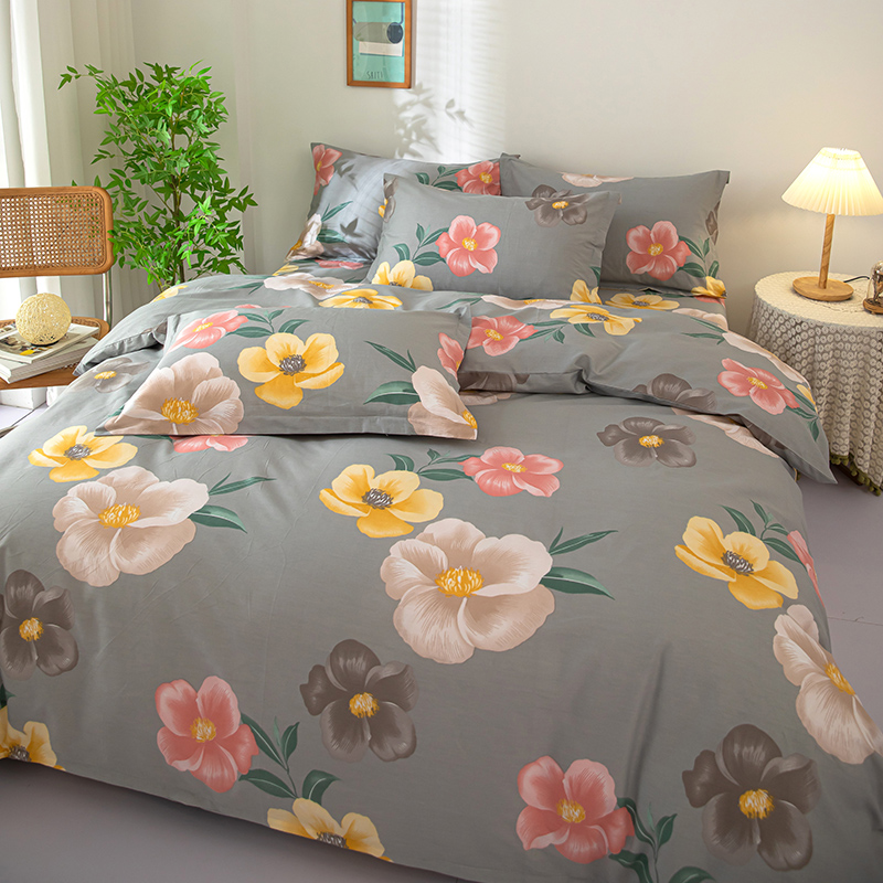 91家纺网 家纺一手货源 找家纺 2023新款12868全棉学生宿舍三件套卡通纯棉四件套初妆