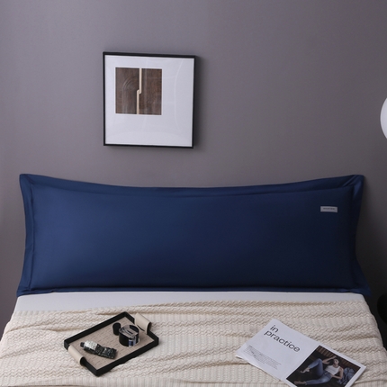 2024新款100支长绒棉双人长枕套1.2m1.5米纯色全棉贡缎纯棉1.8加长枕头套 尼罗蓝