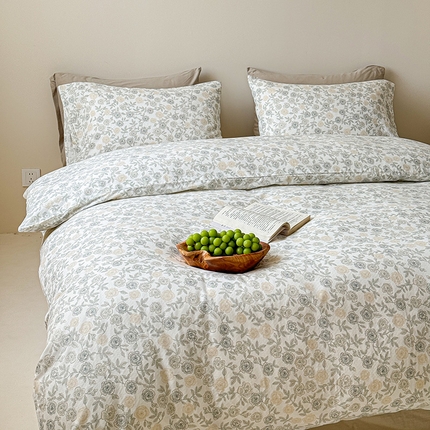 91家纺网 家纺一手货源 找家纺 窝米 2024全棉A类双层纱系列四件套 椿山