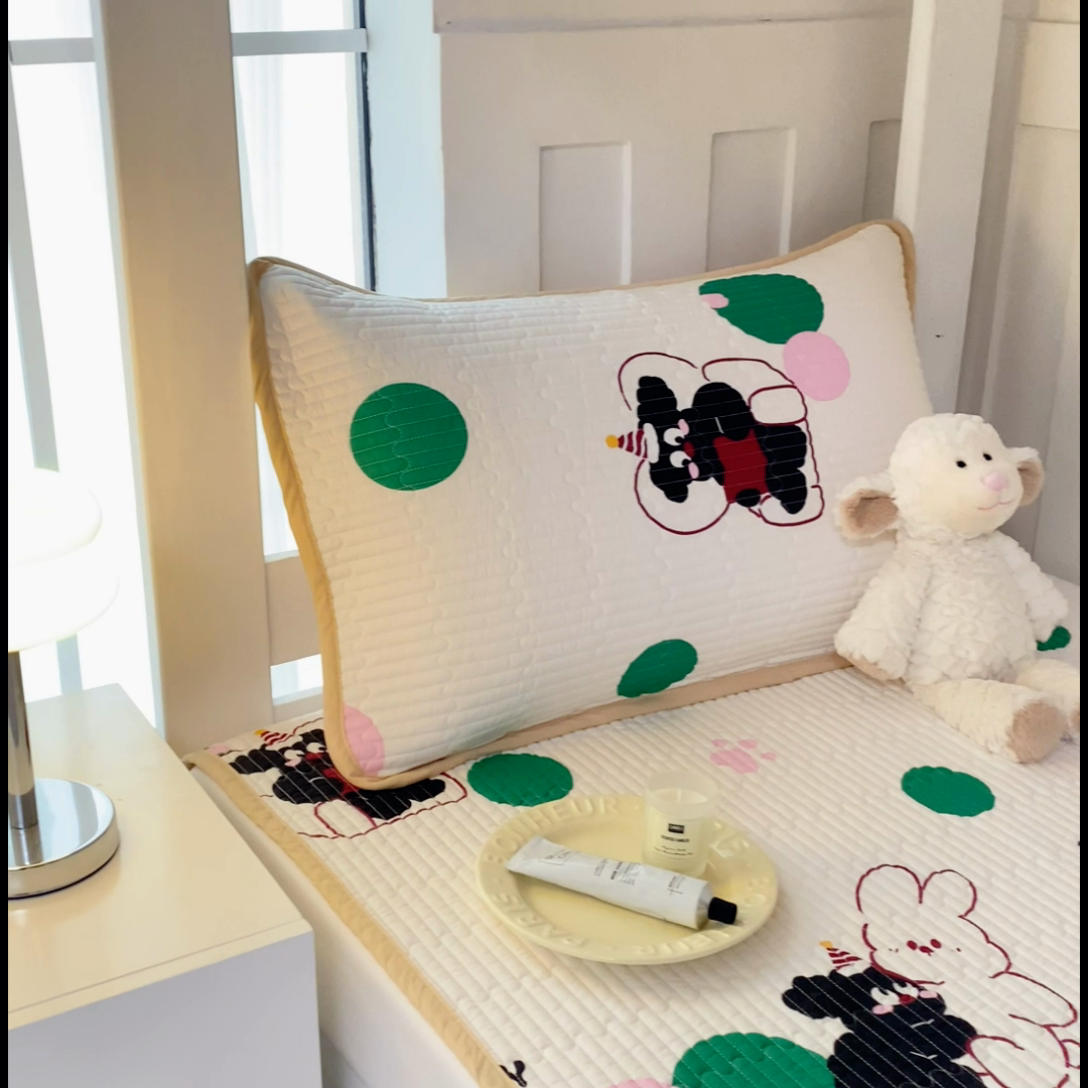 91家纺网 家纺一手货源 找家纺 茉夕 2024新款学生宿舍上下铺全棉床盖 呆呆