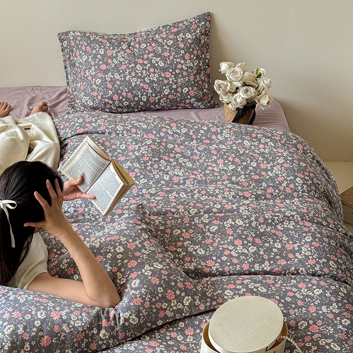 91家纺网 家纺一手货源 找家纺 窝米 2024全棉A类双层纱系列四件套 小满