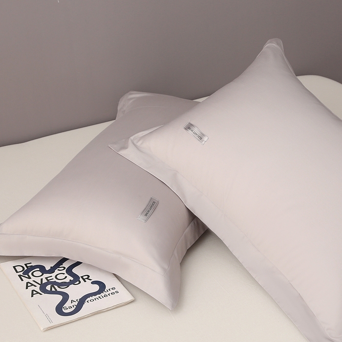 91家纺网 家纺一手货源 找家纺 2024新款100支贡缎 长绒棉枕套 贡缎枕套 48x74cm全棉枕芯套 单枕套 枕头套 都市灰