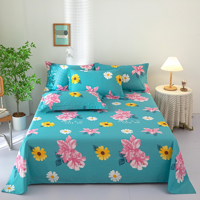 91家纺网 家纺一手货源 找家纺 雨萝家纺 2020新款12868全棉纯棉床单花蕊