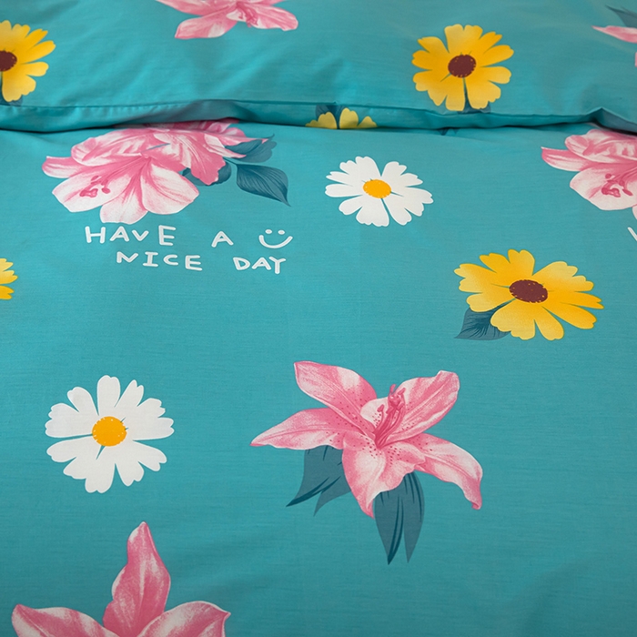 91家纺网 家纺一手货源 找家纺 雨萝家纺 2023新款12868全棉被罩纯棉被套花蕊