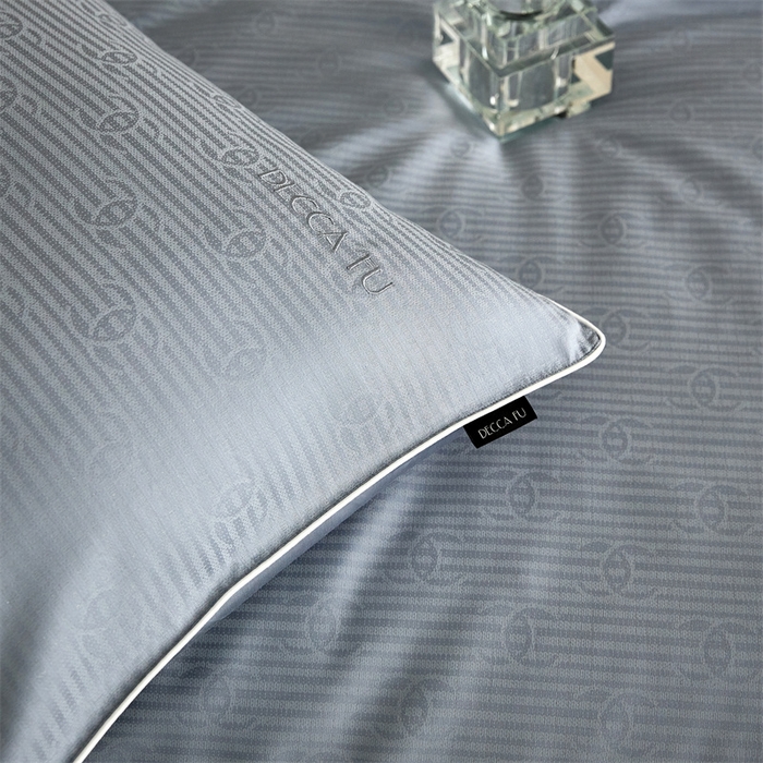 91家纺网 家纺一手货源 找家纺 安莱生活 2024新款60S天丝棉提花四件套三系列（银丝款）--天丝棉铂金简奢款 夏陌-冰雨蓝