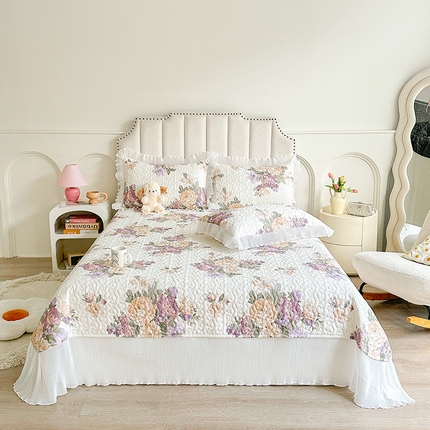 宜凡  2024新款复古大花系列床盖三件套 优雅相伴