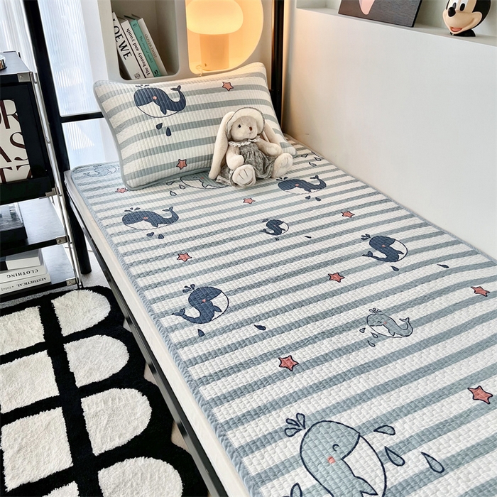 91家纺网 家纺一手货源 找家纺 茉夕 2024新款学生宿舍上下铺全棉床盖 海底世界