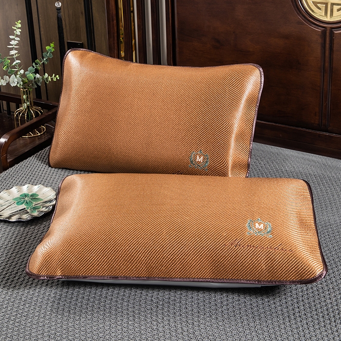 91家纺网 家纺一手货源 找家纺 织布人 2024新款夏凉冰丝枕套冰藤枕套凉席枕套单枕套单枕芯48*74 M刺绣圆角/单枕套