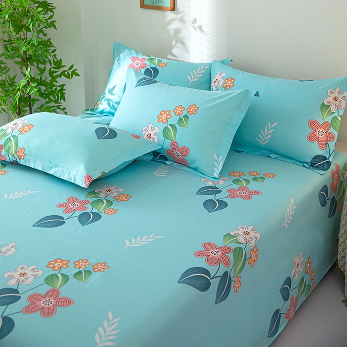 91家纺网 家纺一手货源 找家纺  雨萝家纺 2020新款12868全棉纯棉床单觅香