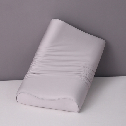 91家纺网 家纺一手货源 找家纺 2024新款100支双股长绒棉乳胶枕套全棉贡缎曲线立体记忆枕枕芯套35x55cm成人60x40cm 都市灰