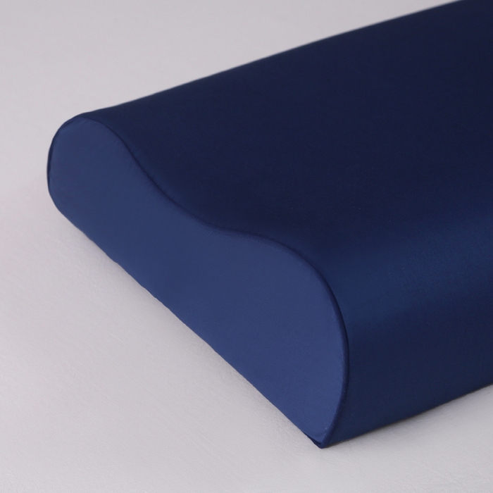 91家纺网 家纺一手货源 找家纺 2024新款100支双股长绒棉乳胶枕套全棉贡缎曲线立体记忆枕枕芯套35x55cm成人60x40cm 尼罗蓝