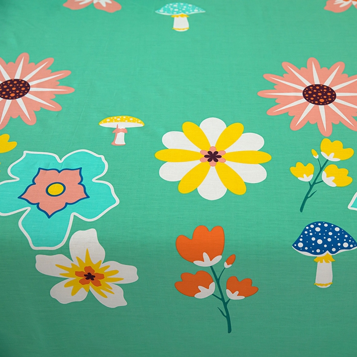 91家纺网 家纺一手货源 找家纺  雨萝家纺 2020新款12868全棉纯棉床单春田花