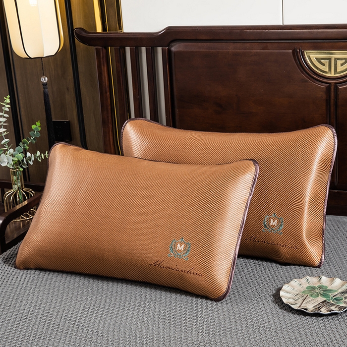 91家纺网 家纺一手货源 找家纺 织布人 2024新款夏凉冰丝枕套冰藤枕套凉席枕套单枕套单枕芯48*74 M刺绣圆角/单枕套