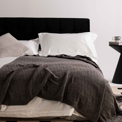 91家纺网 家纺一手货源 找家纺 （总）暖绵绵 2025新款A类全棉纯色盖毯披肩毯毯子-科林斯（最低零售价128元）