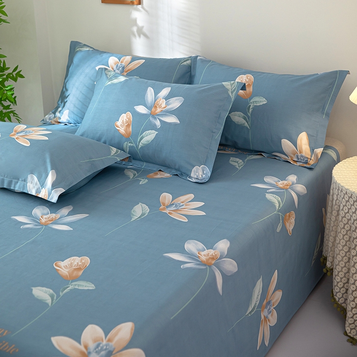 91家纺网 家纺一手货源 找家纺  雨萝家纺 2020新款12868全棉纯棉床单烂漫芭蕾