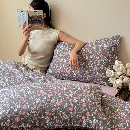 窝米 2024全棉A类双层纱系列四件套 小满