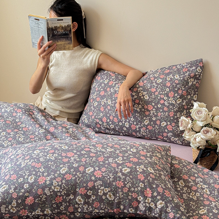 91家纺网 家纺一手货源 找家纺 窝米 2024全棉A类双层纱系列四件套 小满