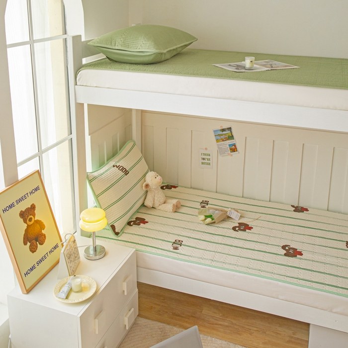 91家纺网 家纺一手货源 找家纺 茉夕 2024新款学生宿舍上下铺全棉床盖 大象兰兰