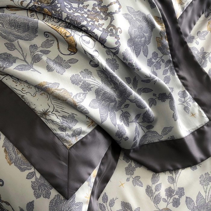 91家纺网 家纺一手货源 找家纺 2024新款60支兰精天丝数码印花四件套系列 萨亚-蓝