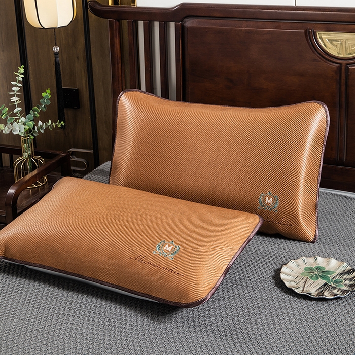 91家纺网 家纺一手货源 找家纺 织布人 2024新款夏凉冰丝枕套冰藤枕套凉席枕套单枕套单枕芯48*74 M刺绣圆角/单枕套