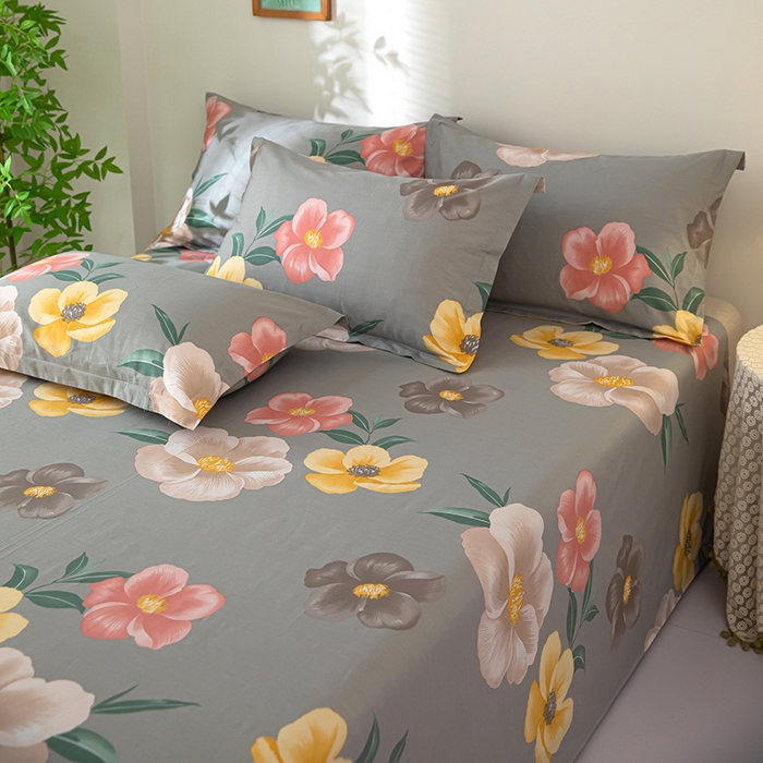 91家纺网 家纺一手货源 找家纺  雨萝家纺 2020新款12868全棉纯棉床单初妆