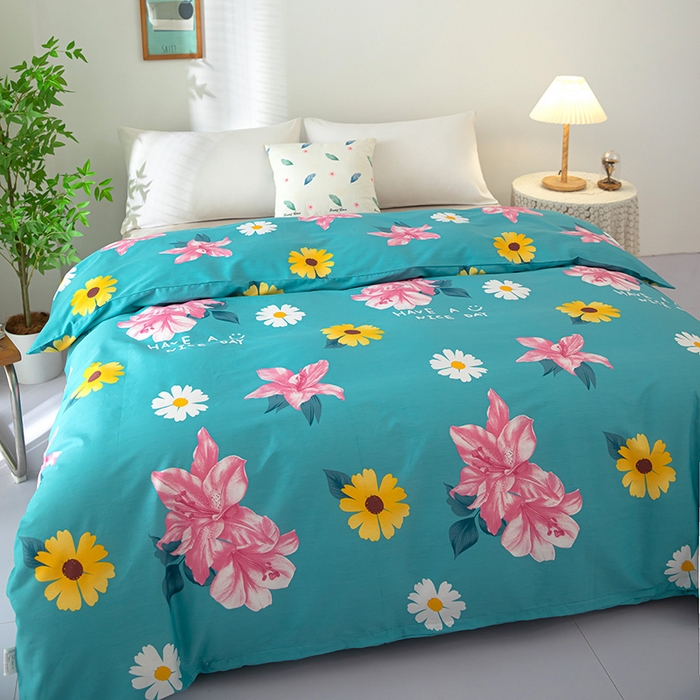 91家纺网 家纺一手货源 找家纺 雨萝家纺 2023新款12868全棉被罩纯棉被套花蕊